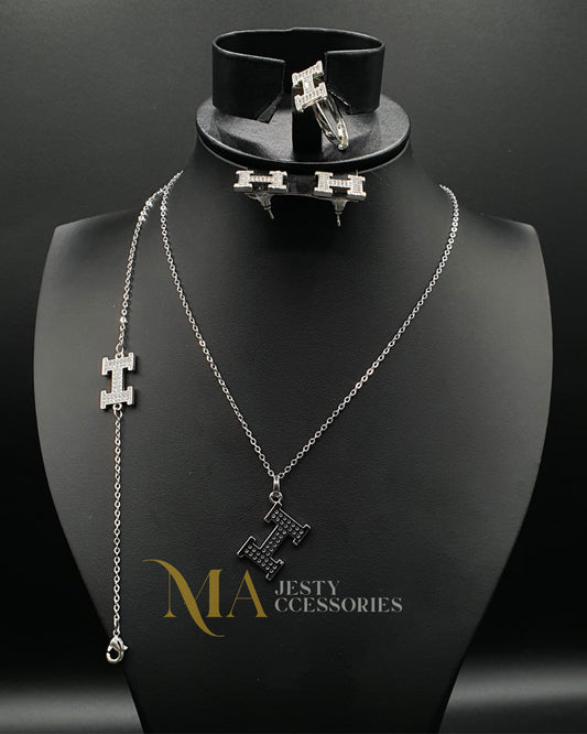 Parure avec Pendentif Panache HERMES Argenté