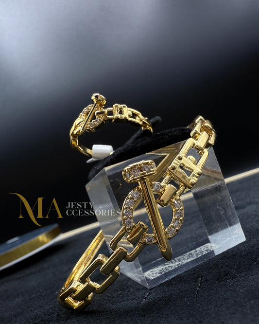 Duo "Diamdon NAIL" Bracelet et Bague